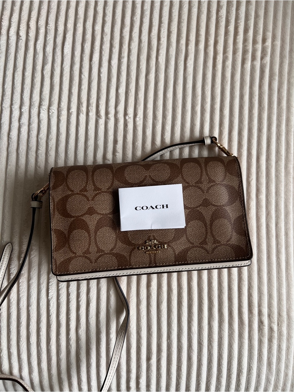 Coach Signature Canvas Crossbody Bag in Brown and Tan